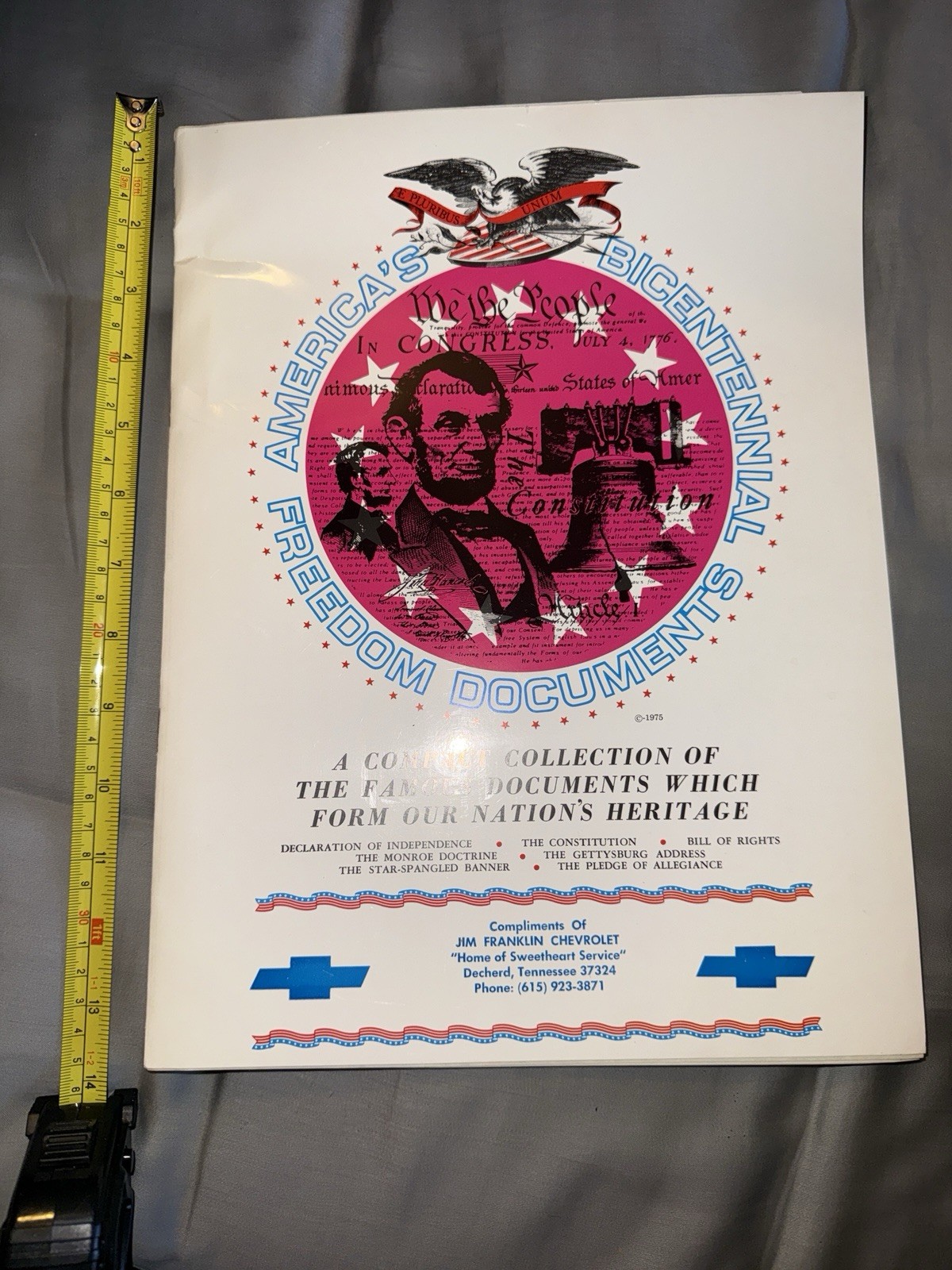 Vintage 1975 America’s Freedom Documents Bicentennial Set Chevrolet Dealer