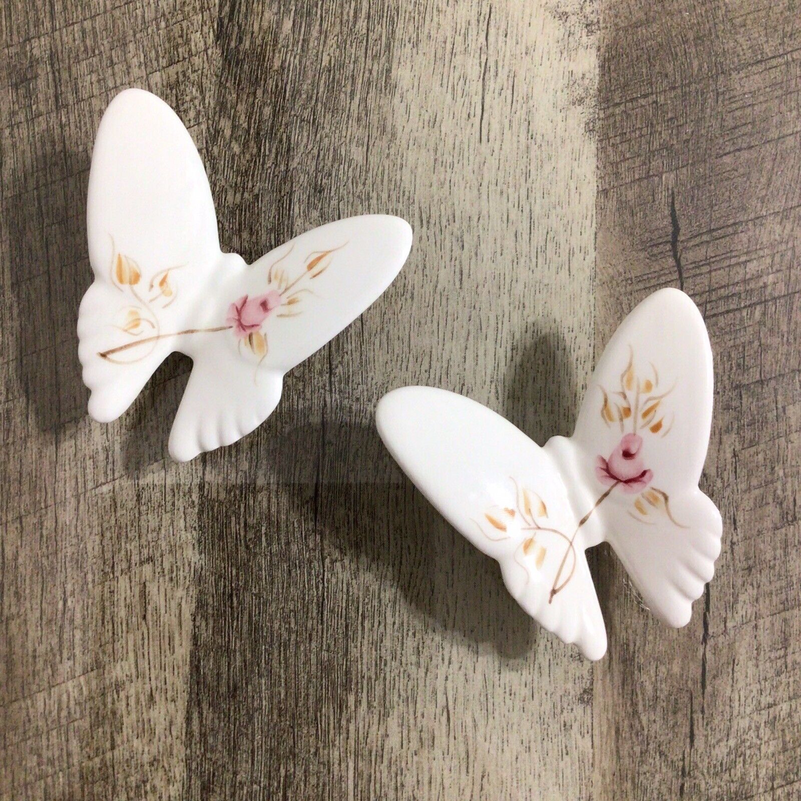 Vintage Wall Hanging Butterflies HOMECO Lasting Products Set Of 2 Porcelain