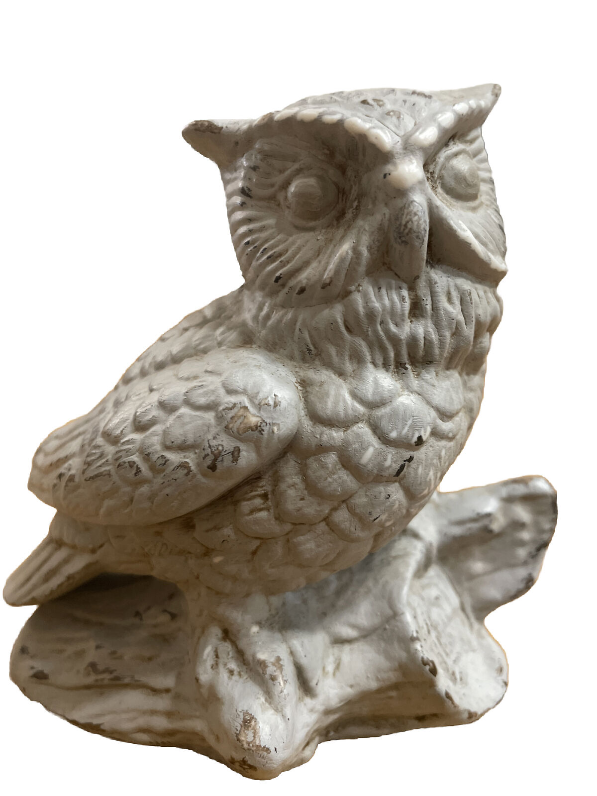 Homco MCM Ceramic Gray Brown Rustic Owl Figurine 5 inch
