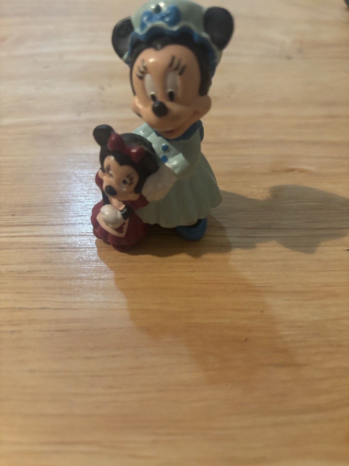Disney Minnie Mouse Figurine Holding Mini Minnie Mouse Figurine