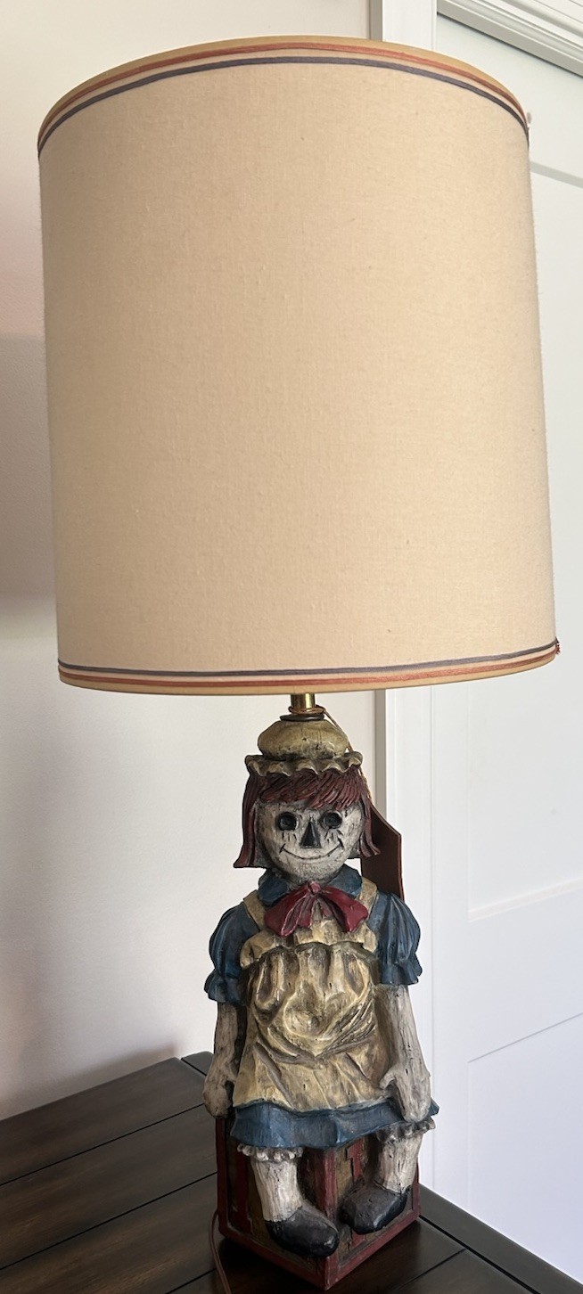 Vtg Ranch Craft Originals RAGGEDY ANN Hand Carved And Painted Wooden TABLE LAMP Vtg Ranch Craft Originals RAGGEDY ANN Hand Carved And Painted Wooden TABLE LAMP
