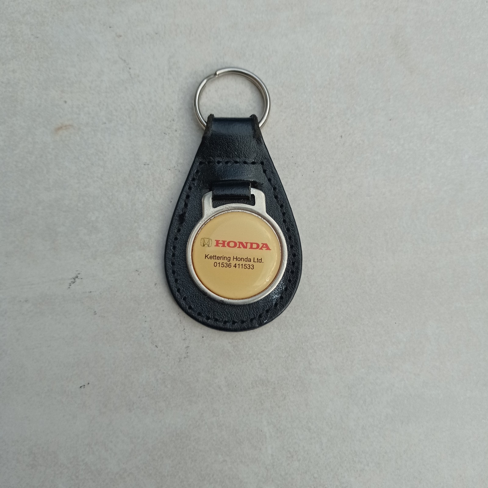 Vintage Leather Keyring Fob Honda Kettering Car Dealership Promo Retro UK