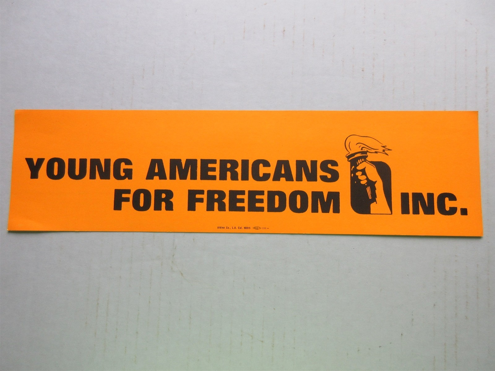 1960\'s YOUNG AMERICANS FOR FREEDOM anti-hippie unused Bumper Sticker 