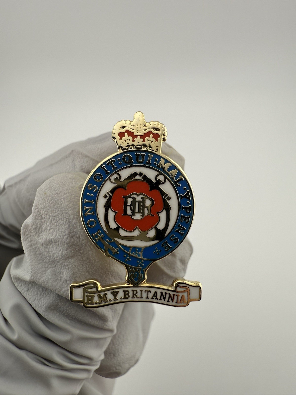 H.M.Y. Britannia His Majesty\'s Yacht British Monarchy Enamel Lapel Pin H.M.Y. Britannia His Majesty\'s Yacht British Monarchy Enamel Lapel Pin
