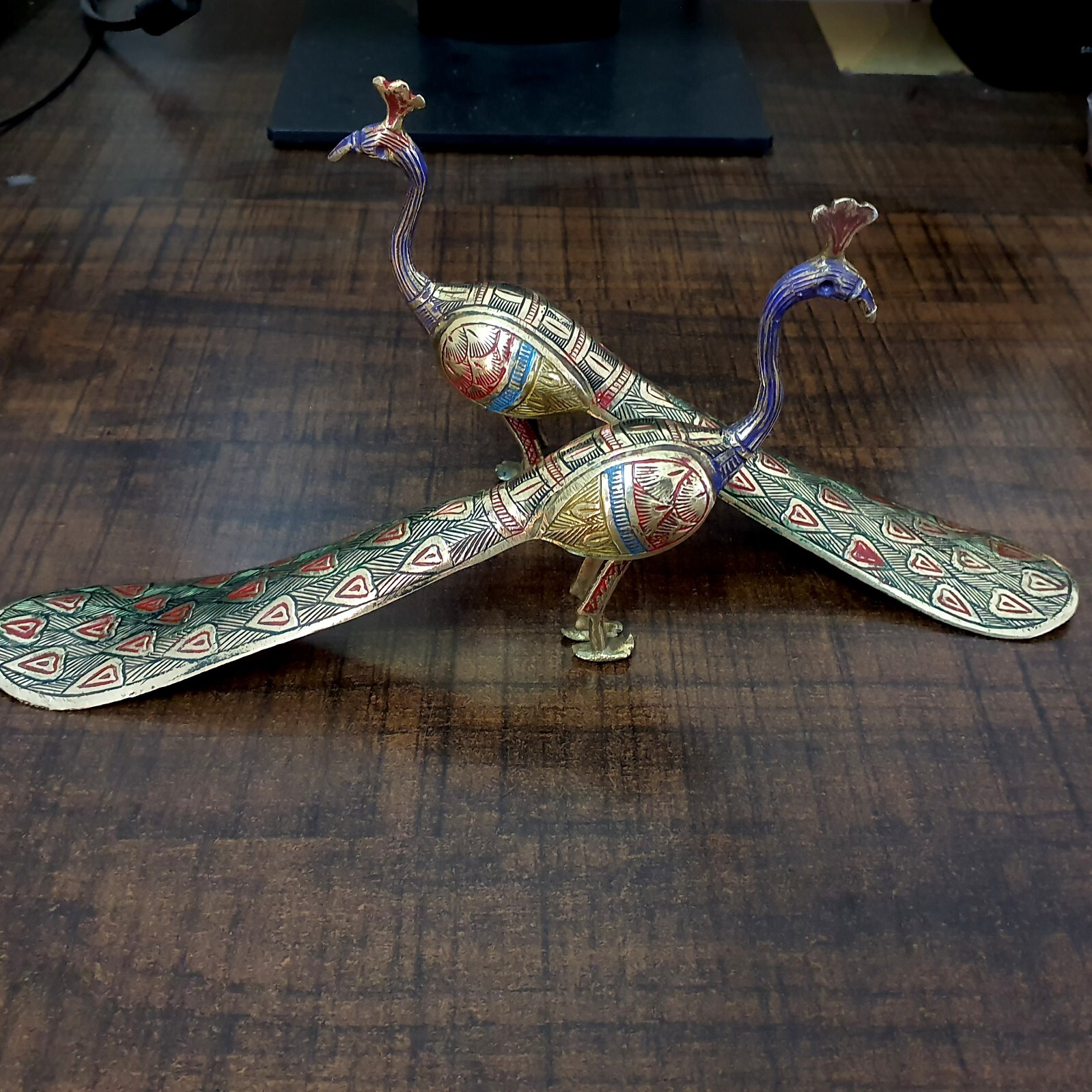 Antique Brass Peacock Home Decoration Set, Brass Shoe Horn, Brass Peacock Pair