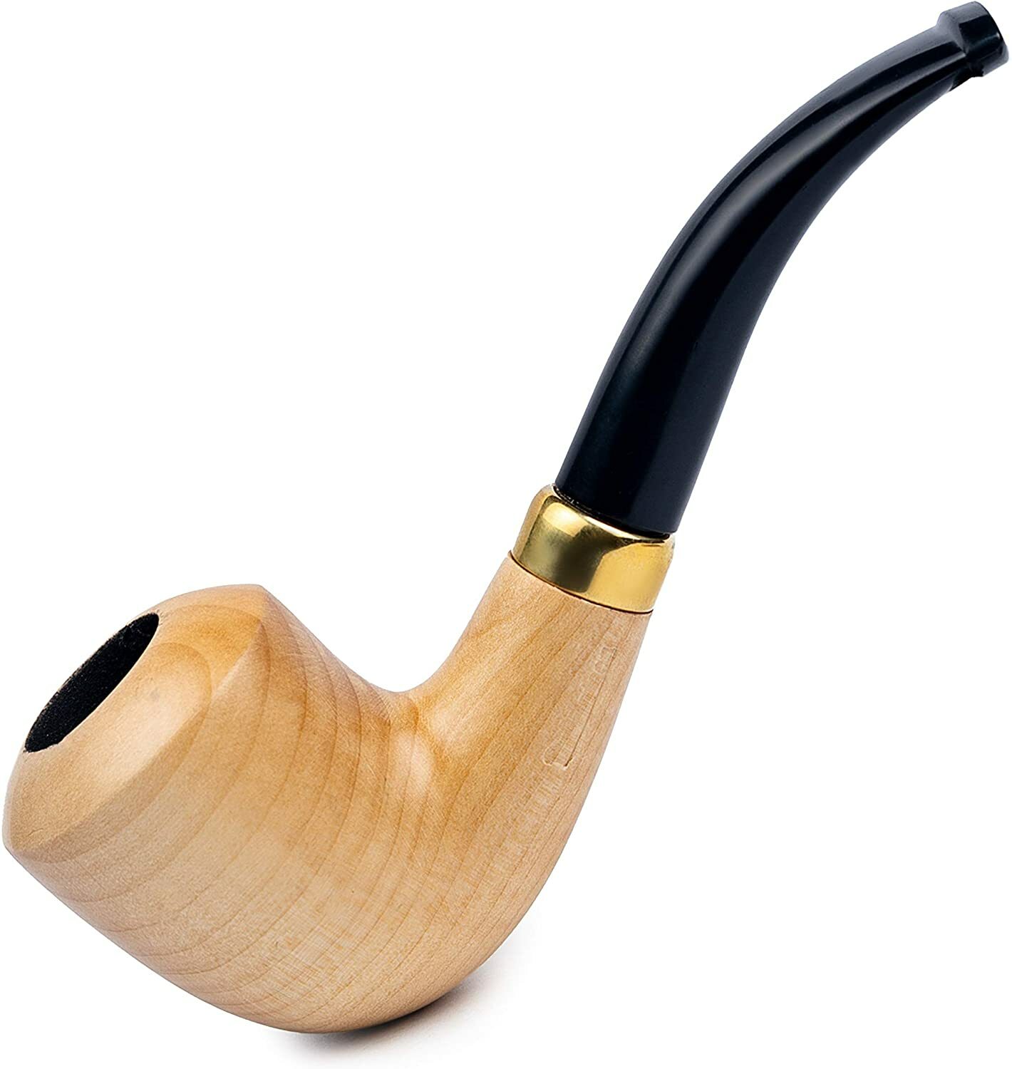 Dr. Watson - Wooden Tobacco Smoking Pipe classic Bent Dublin shape - Natural