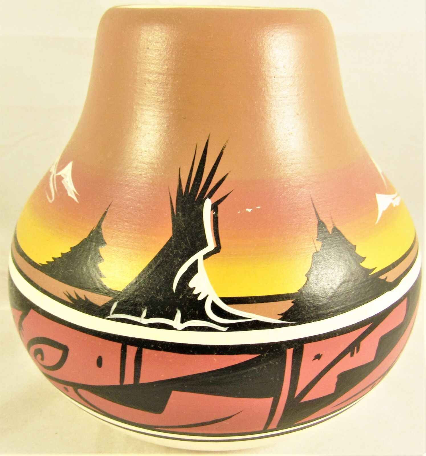Native American Indian Navajo Pottery Vase Cedar Mesa Authentic Collectible FS