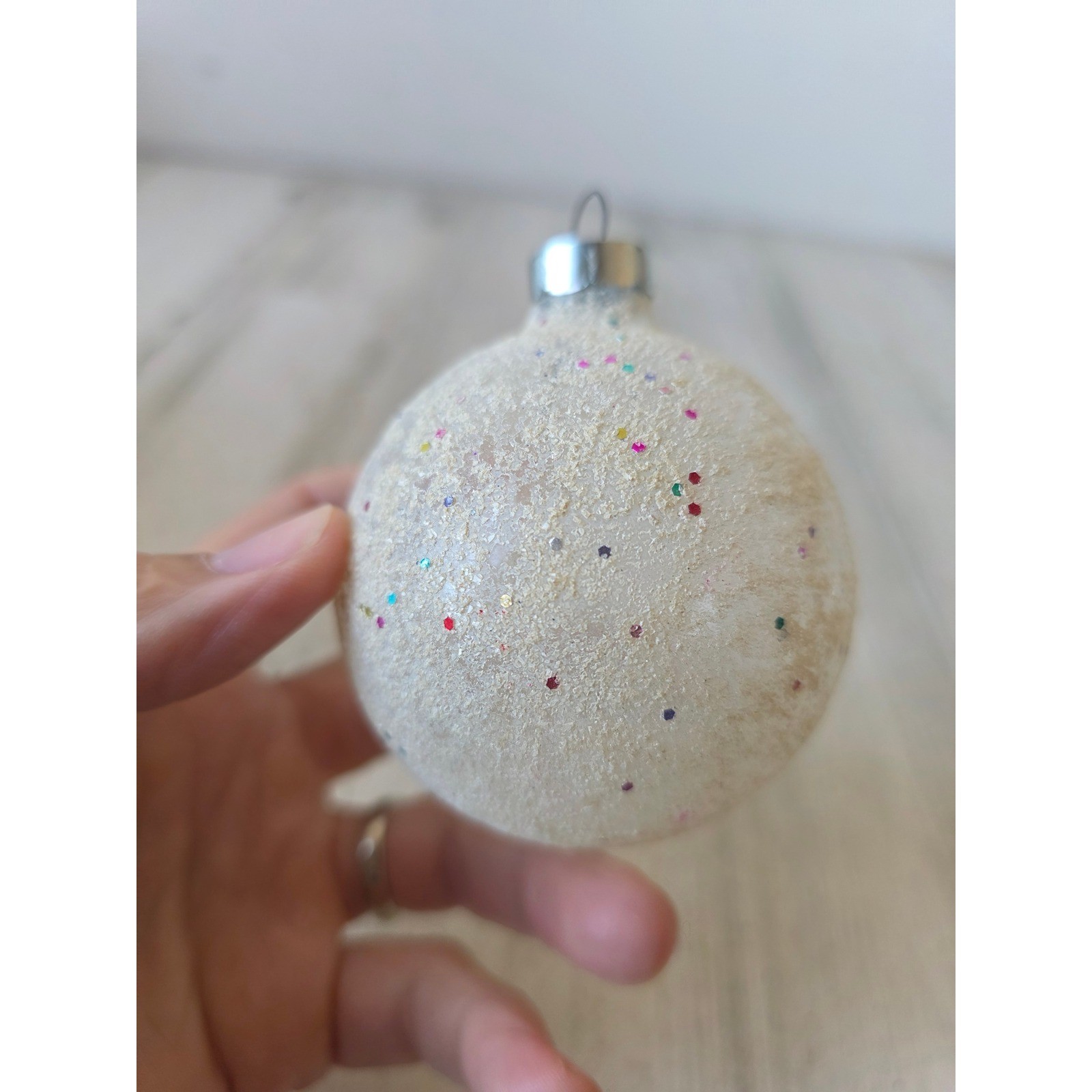 Vintage franke confetti ball Mica glass ornament Xmas tree