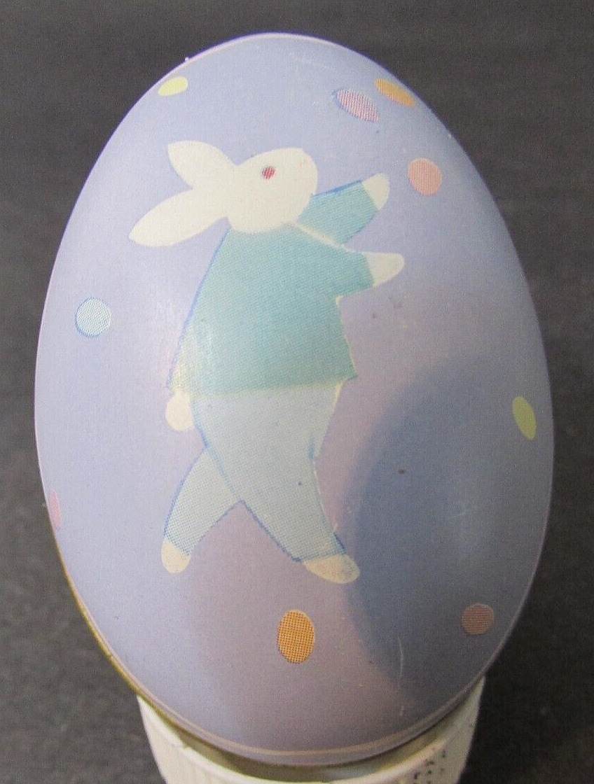 Hallmark Metal EGG CONTAINER Blue with Stylized Bunny Boy