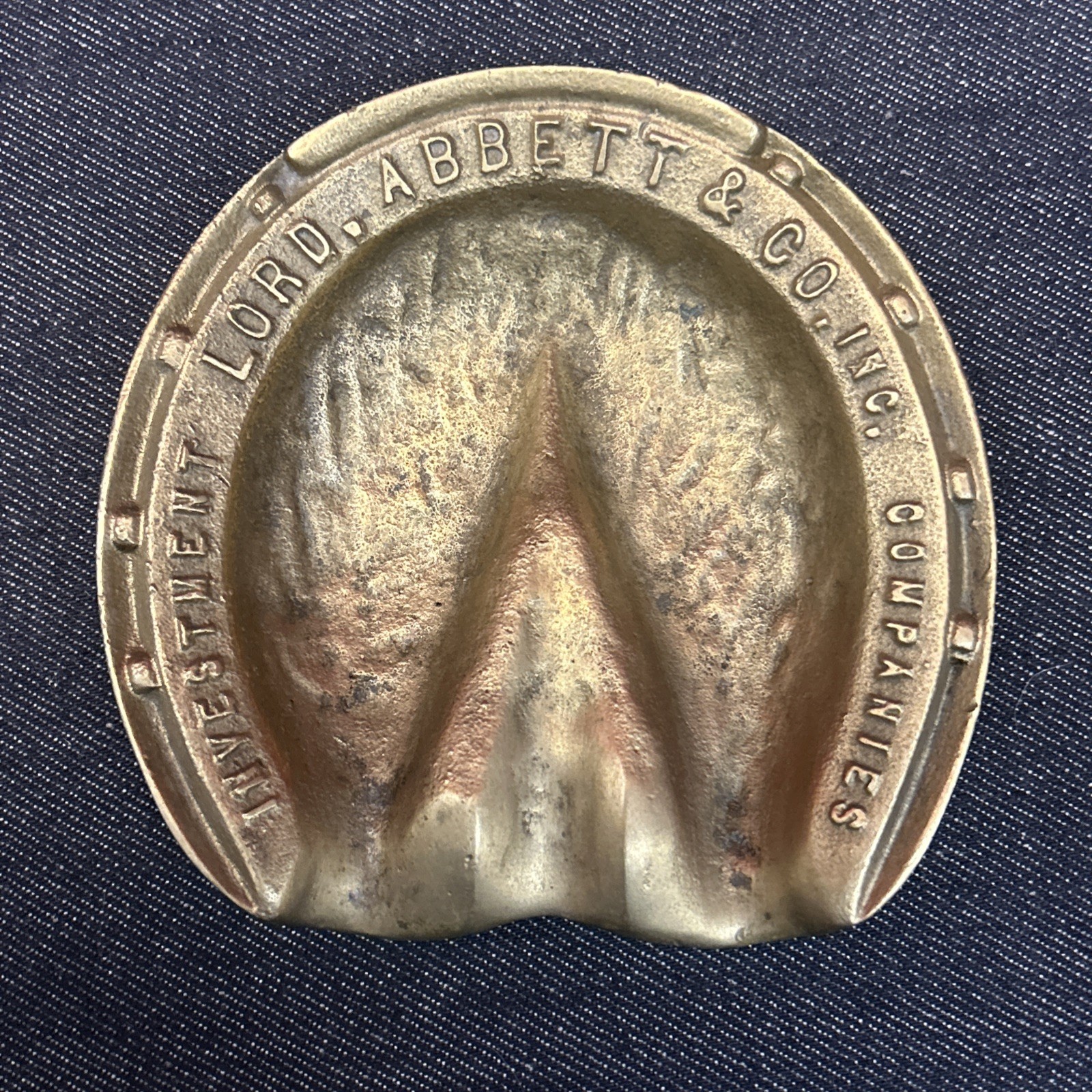 Vintage Solid Brass Horseshoe Ashtray Lord, Abbett, & Co Investment Companies Vintage Solid Brass Horseshoe Ashtray Lord, Abbett, & Co Investment Companies