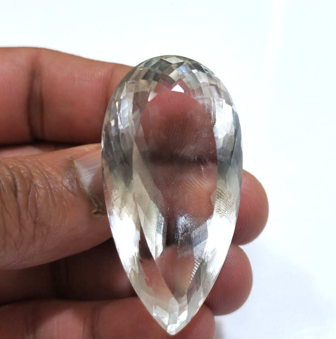 Natural White Clear Quartz Faceted Pear Shape 184 Crt Loose Gemstone