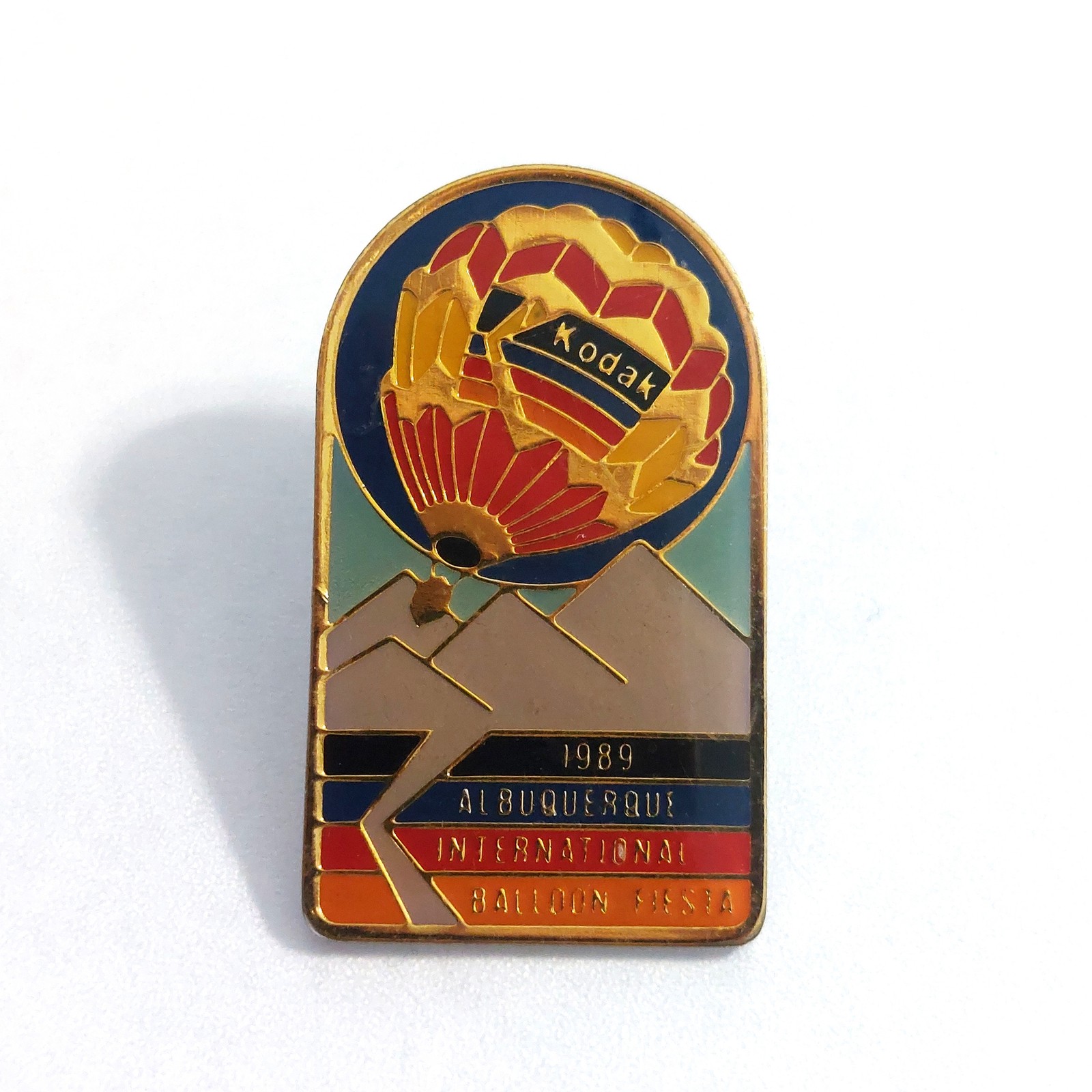 Vintage 1989 Albuquerque International Balloon Fiesta Pin Kodak Hot Air Souvenir