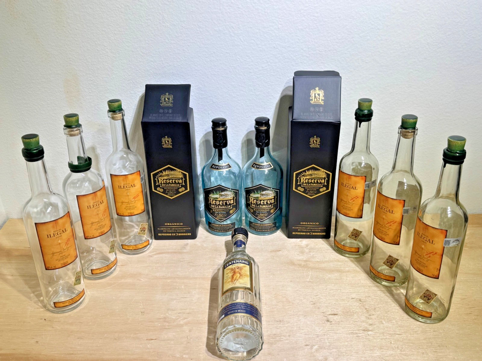 Lot of (9) | Empty | Tequila & Mezcal Bottles | Jose Cuervo & Ilegal | Mexico