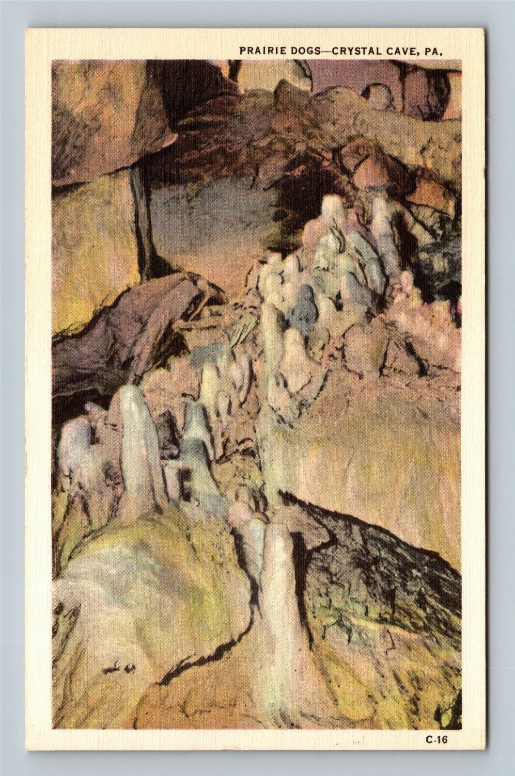 Prairie Dogs, Crystal Cave Pennsylvania Vintage Postcard