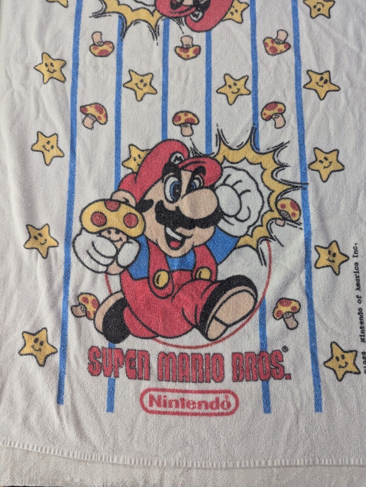Vintage Super Mario Brothers Towel 1989 Wash Cloth 