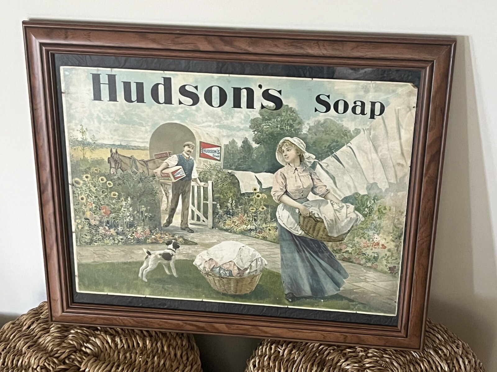 Original Hudson’s Soap c1890’s Cardboard sign 485 X 355mm Glass Frame To Protect Original Hudson’s Soap c1890’s Cardboard sign 485 X 355mm Glass Frame To Protect