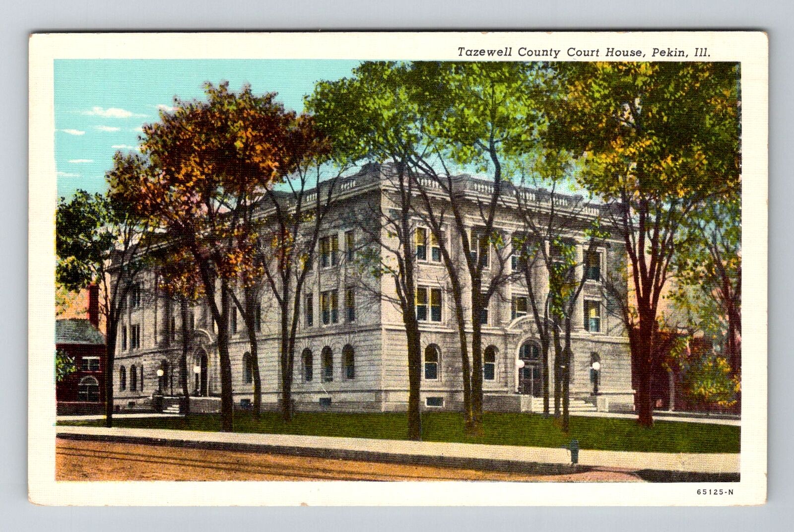 Pekin IL-Illinois, Tazewell County Court House, Antique Vintage Postcard