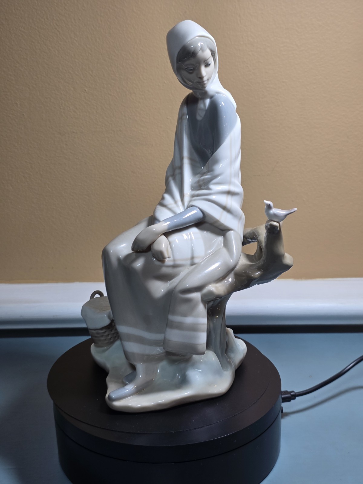 Vintage Lladro Figurine #4576 New Shepherdess, Gloss Finish 10.5