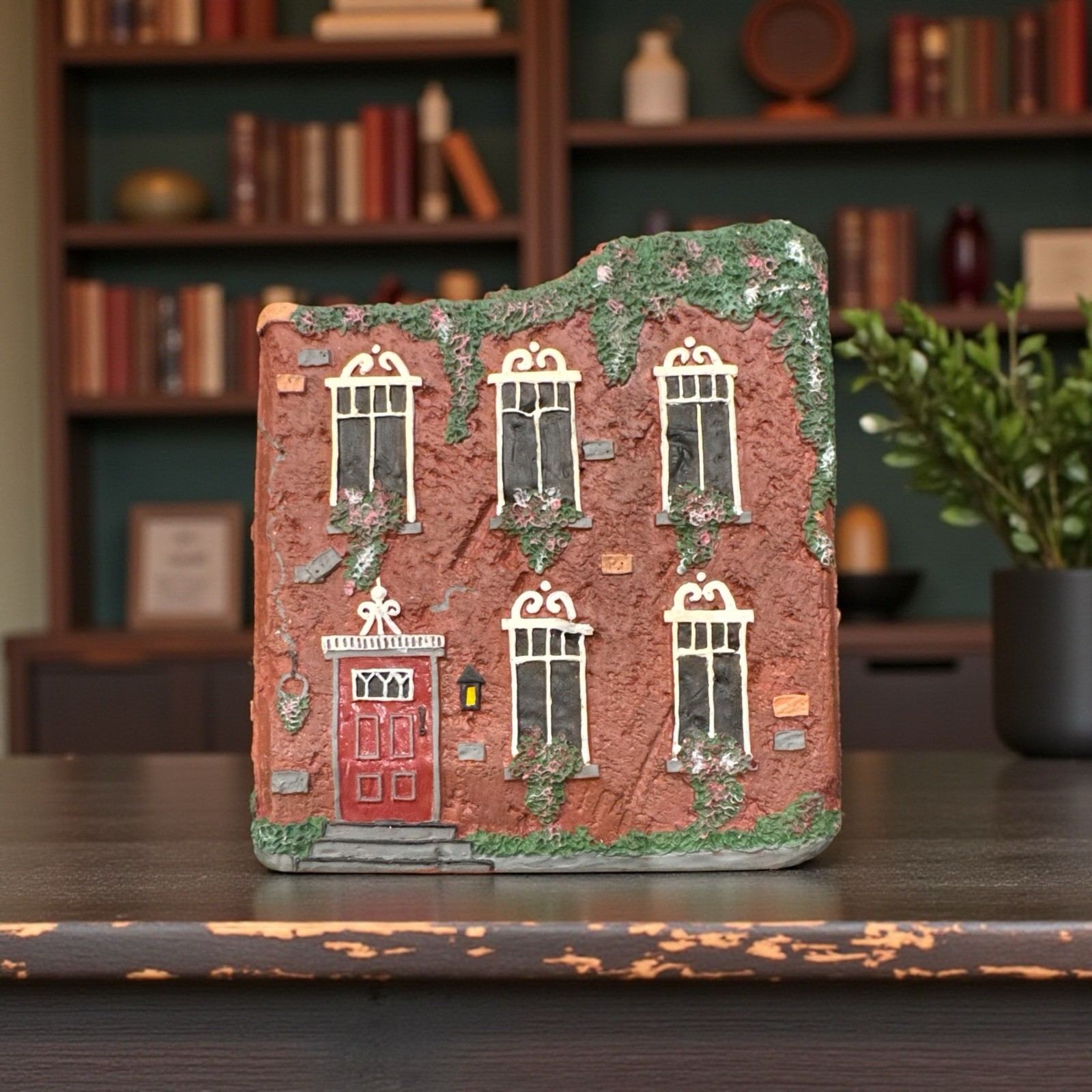 Enesco Brick By Brick Vintage The Red Geranium Cottage Miniature #338389