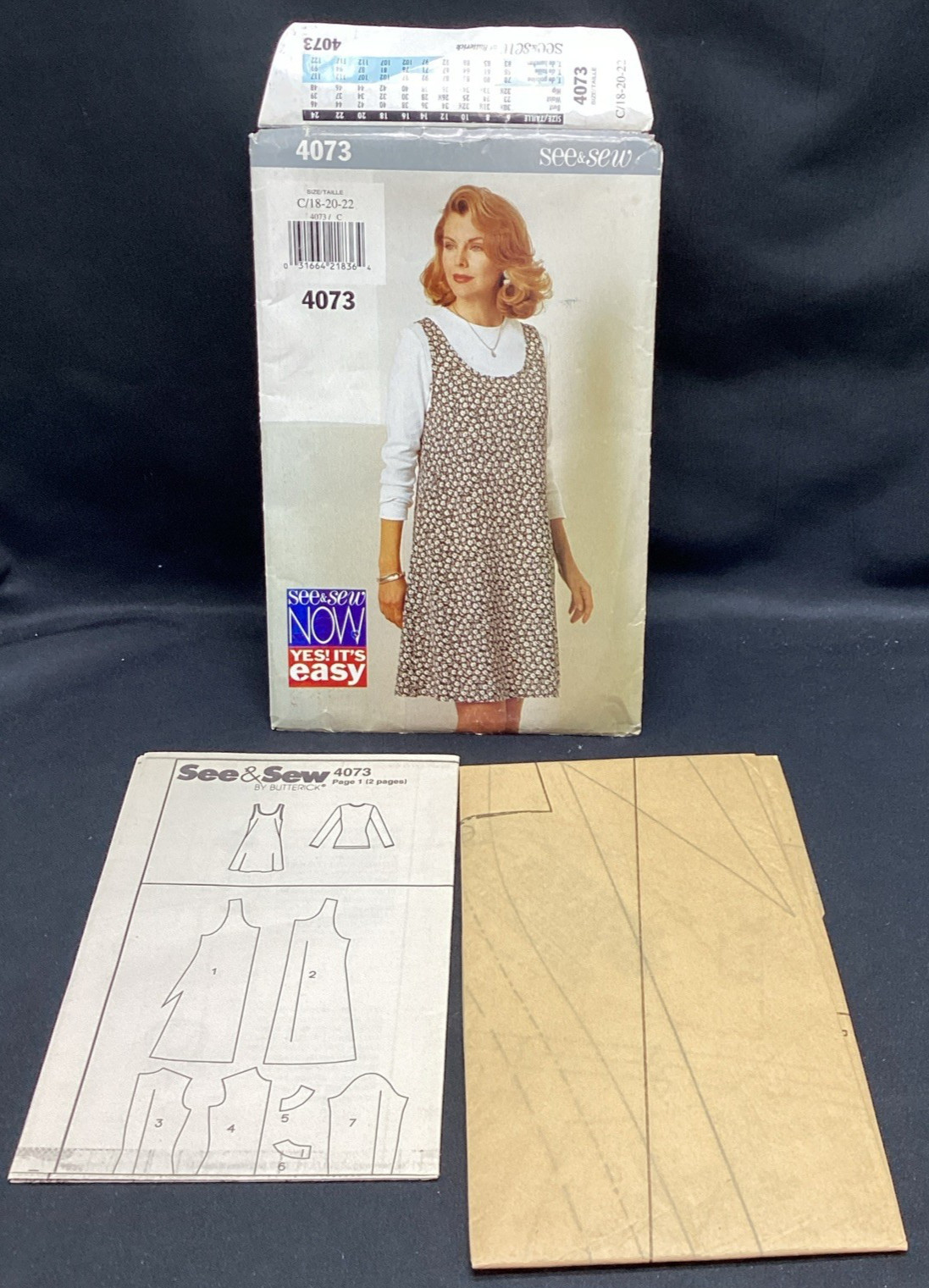 Vtg Sewing Pattern, Butterick See & Sew 4073, dress, 18-22 Uncut - ships free