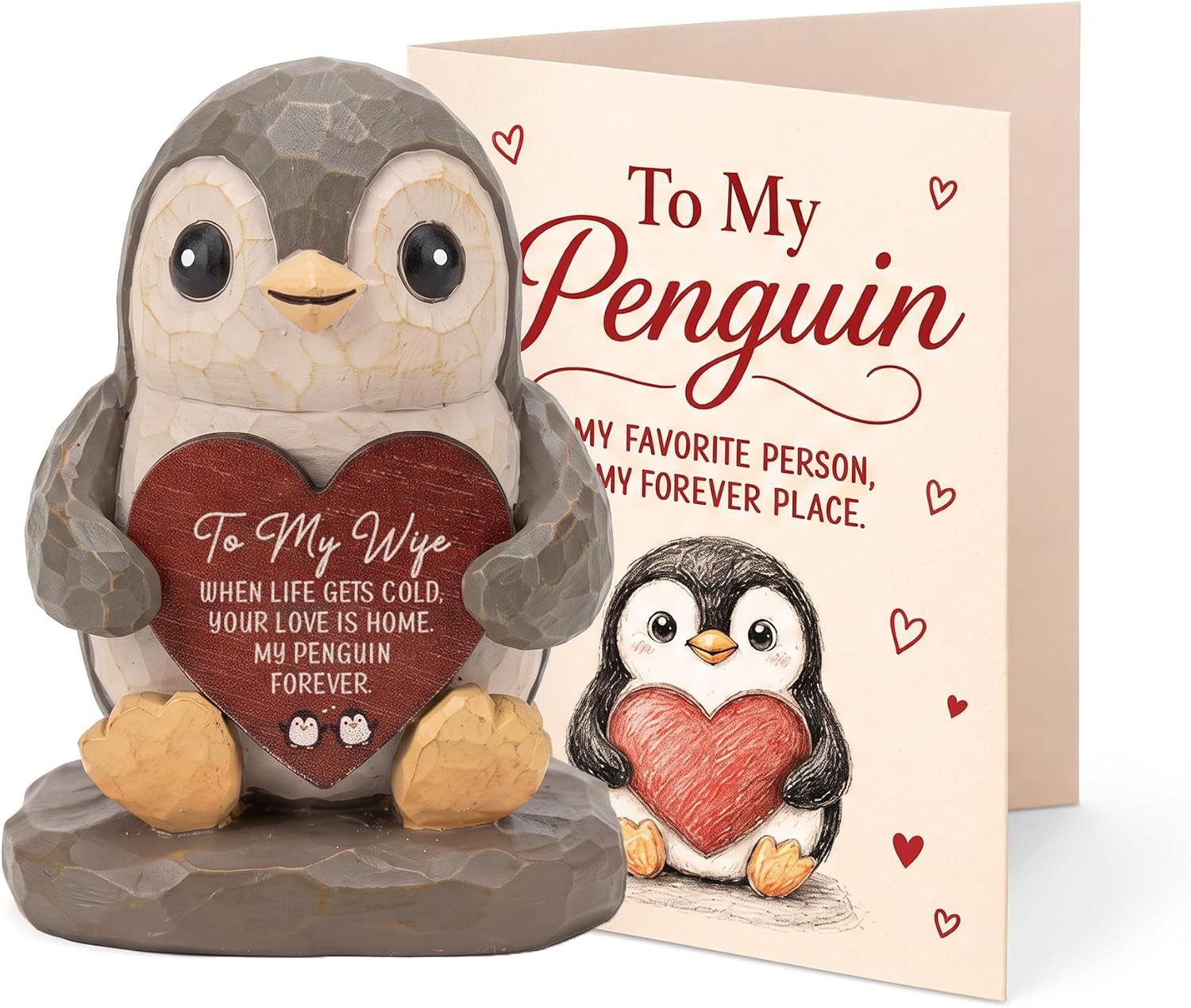 to My Wife Penguin Figurine Gifts with Card