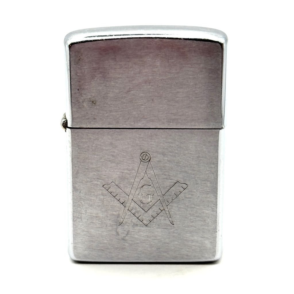 Zippo 1977 Masonic Square Compass Windproof Lighter Vintage