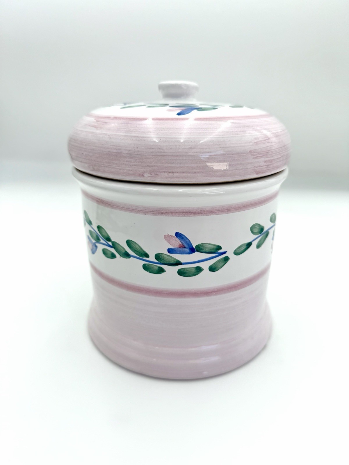 Caleca Pink Garland - Canister & Lid, 7 1/2”