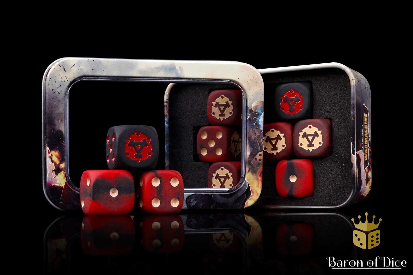 Khador Winter Korps | Official Warmachine Dice Set Handcrafted by Baron of Dice
