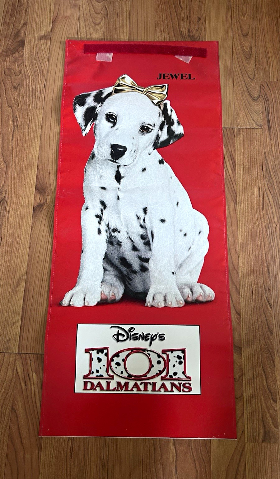 VTG 🔥 Disney101 Dalmatians Two-Tone Poster Print - Jewel Lucky, Red Background