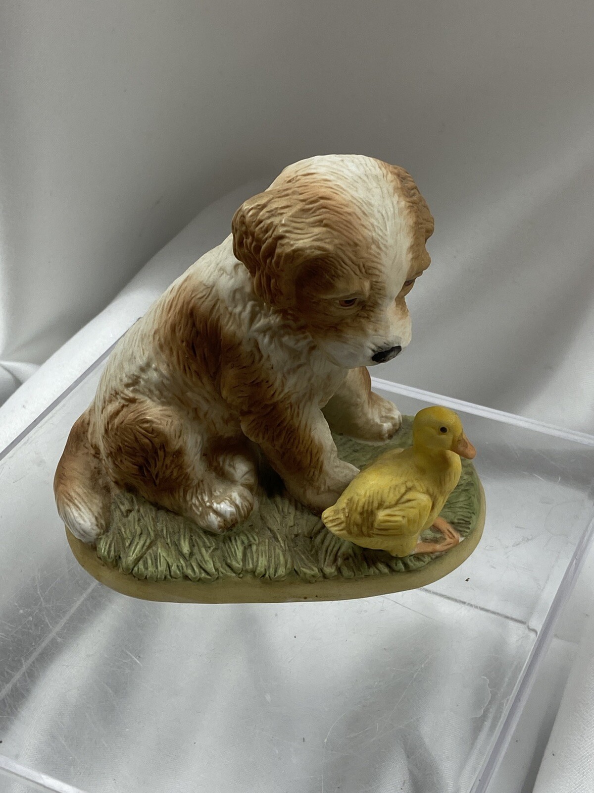 Vintage HOMCO Porcelain Cocker Spaniel Puppy Dog Duckling Figurine