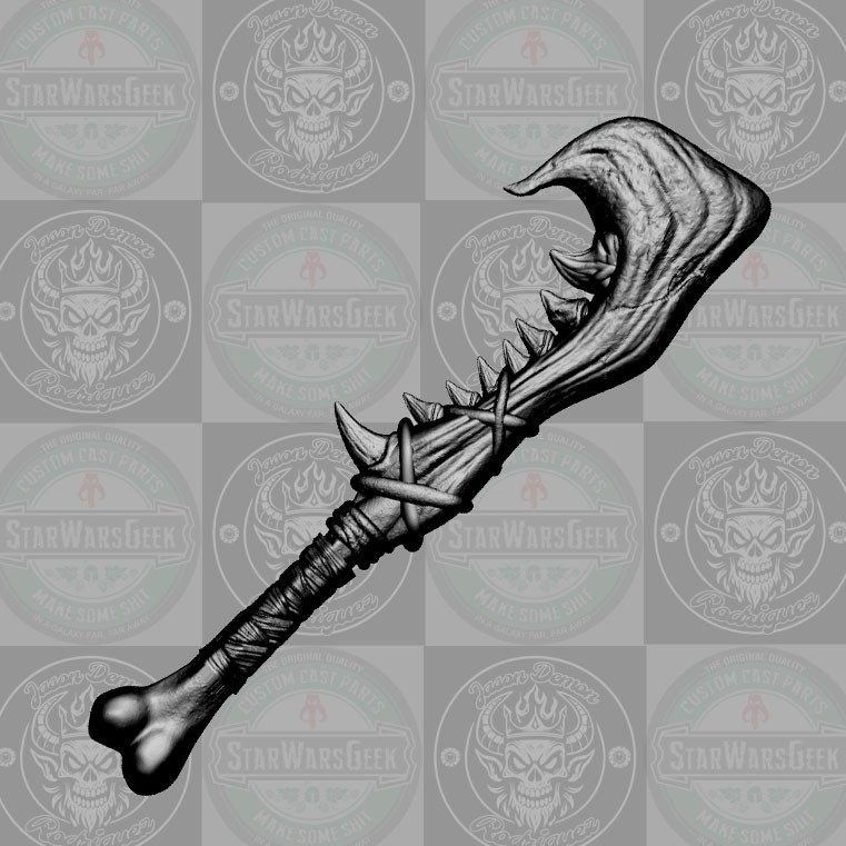Ballazel the Bone Breaker Orc custom jawbone club for fantasy action figures