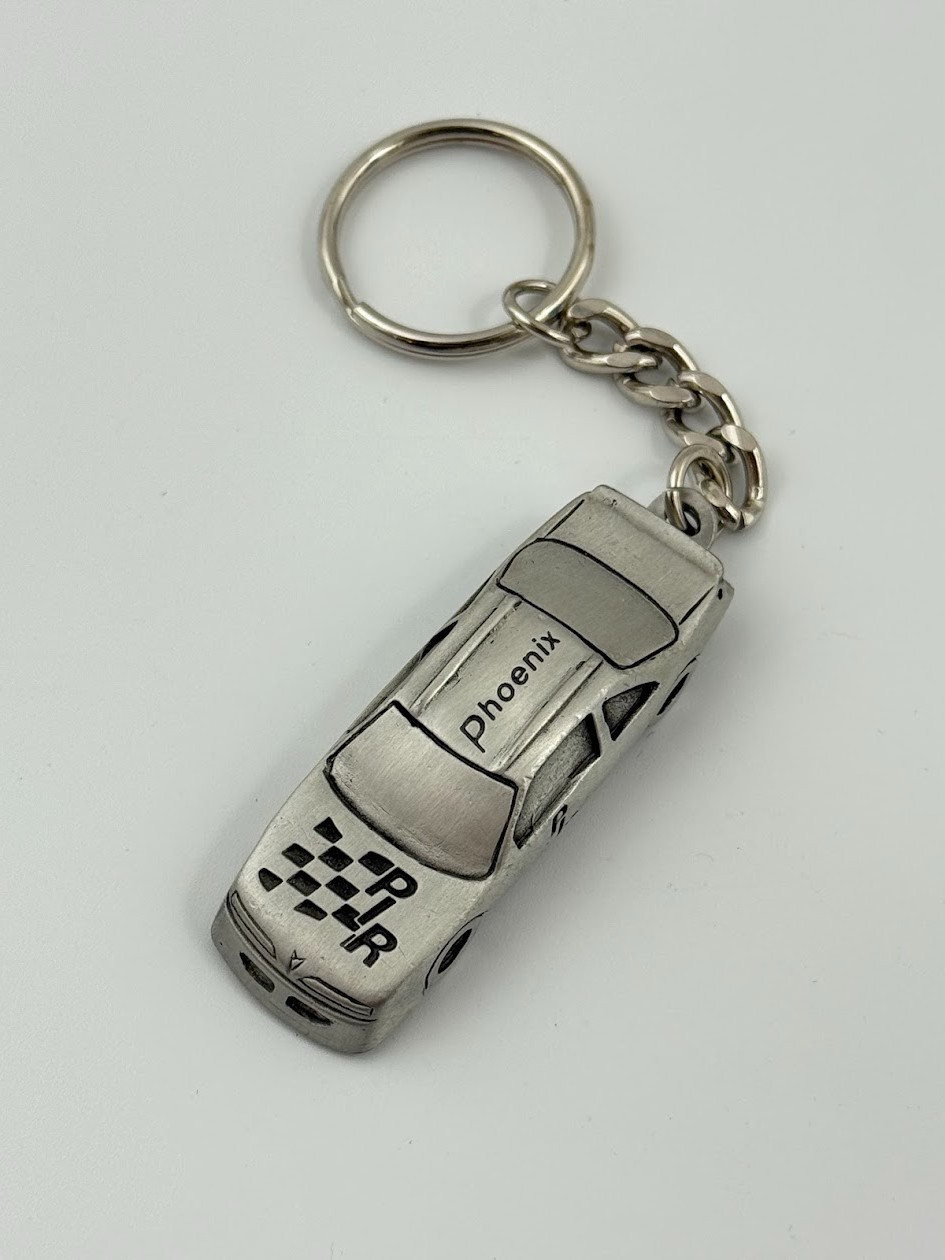 Vintage Phoenix Racing PLR Pontiac Pewter Keychain Sparta Pewter USA Car