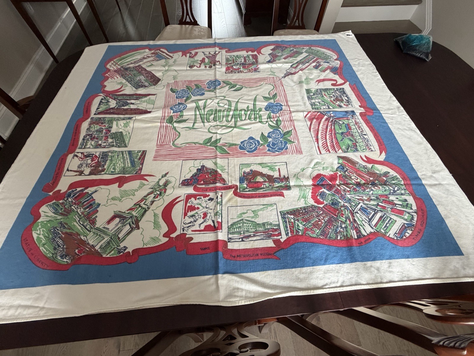 1950’s Souvenir Vintage New York City Tablecloth 1950’s Souvenir Vintage New York City Tablecloth