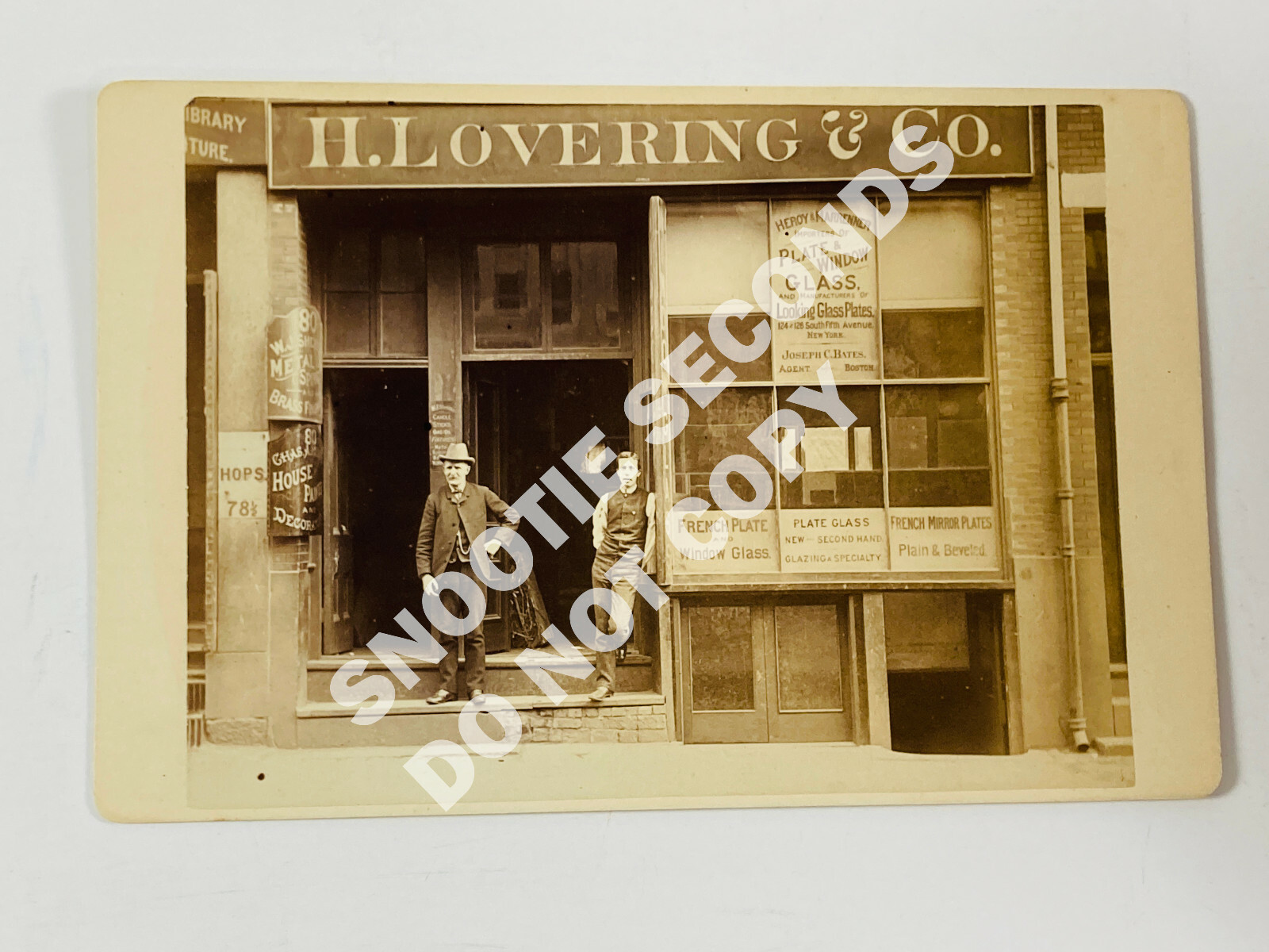 Antique Cabinet Card Photo Occupational Lovering Glass Boston MA Marrenner Heroy Antique Cabinet Card Photo Occupational Lovering Glass Boston MA Marrenner Heroy