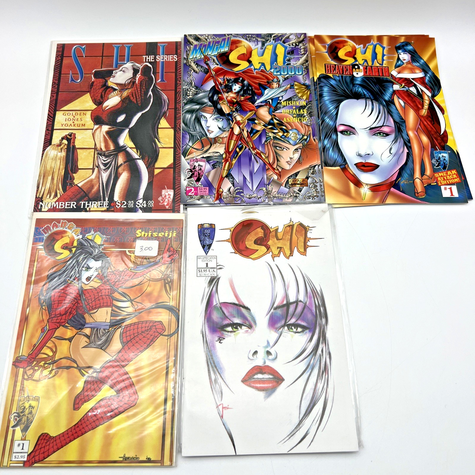 Shi Comic Book Lot (5 Issues) – Crusade Comics – #1 Variants & Specials