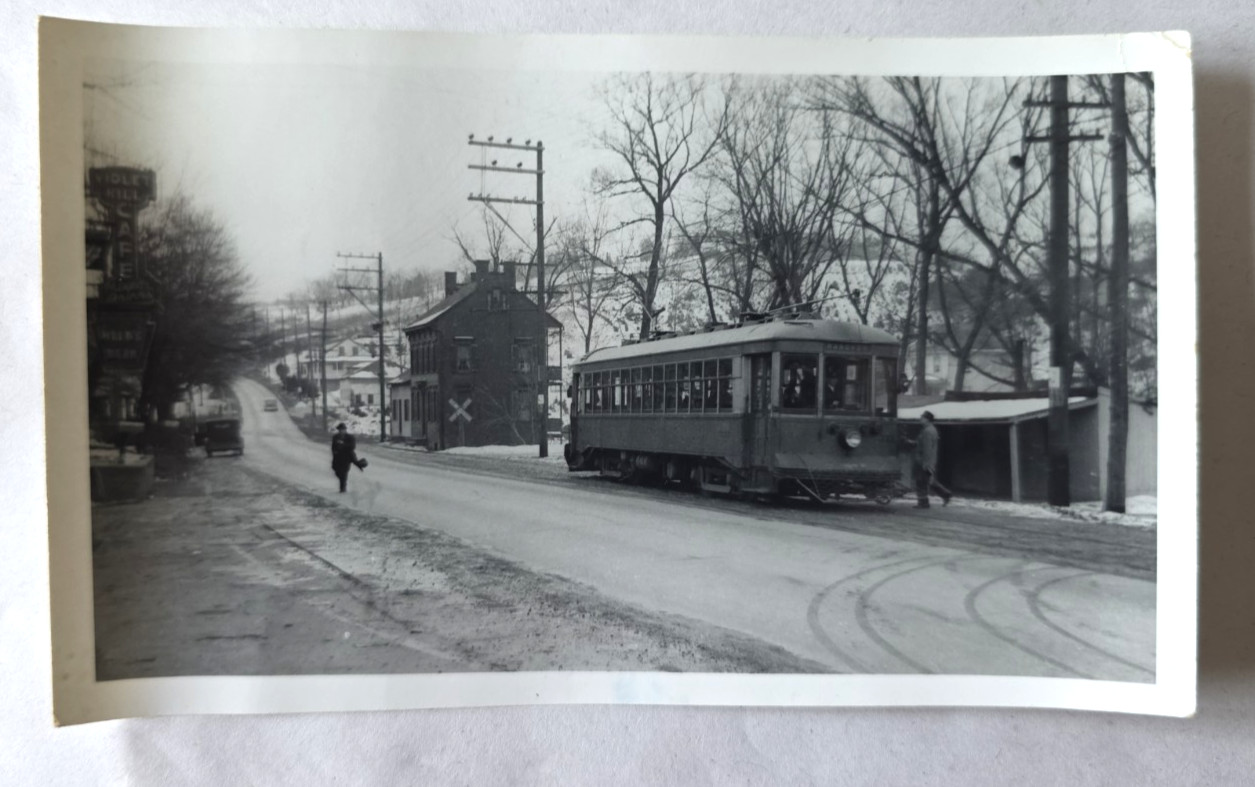 C. 1939 York Railway Entering York PA Interurban Trolley Photo 5.5 X 3.5