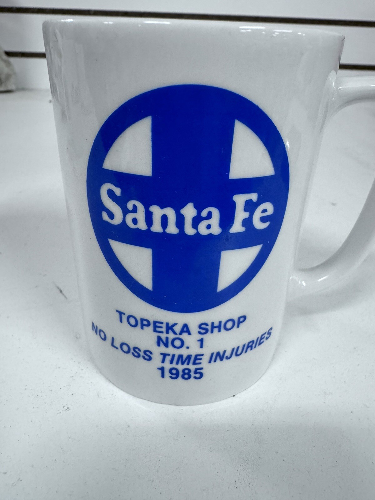Santa Fe Railroad AT&SF Topeka Shops VTG 1985 Coffee Mug No Loss Time Injuries