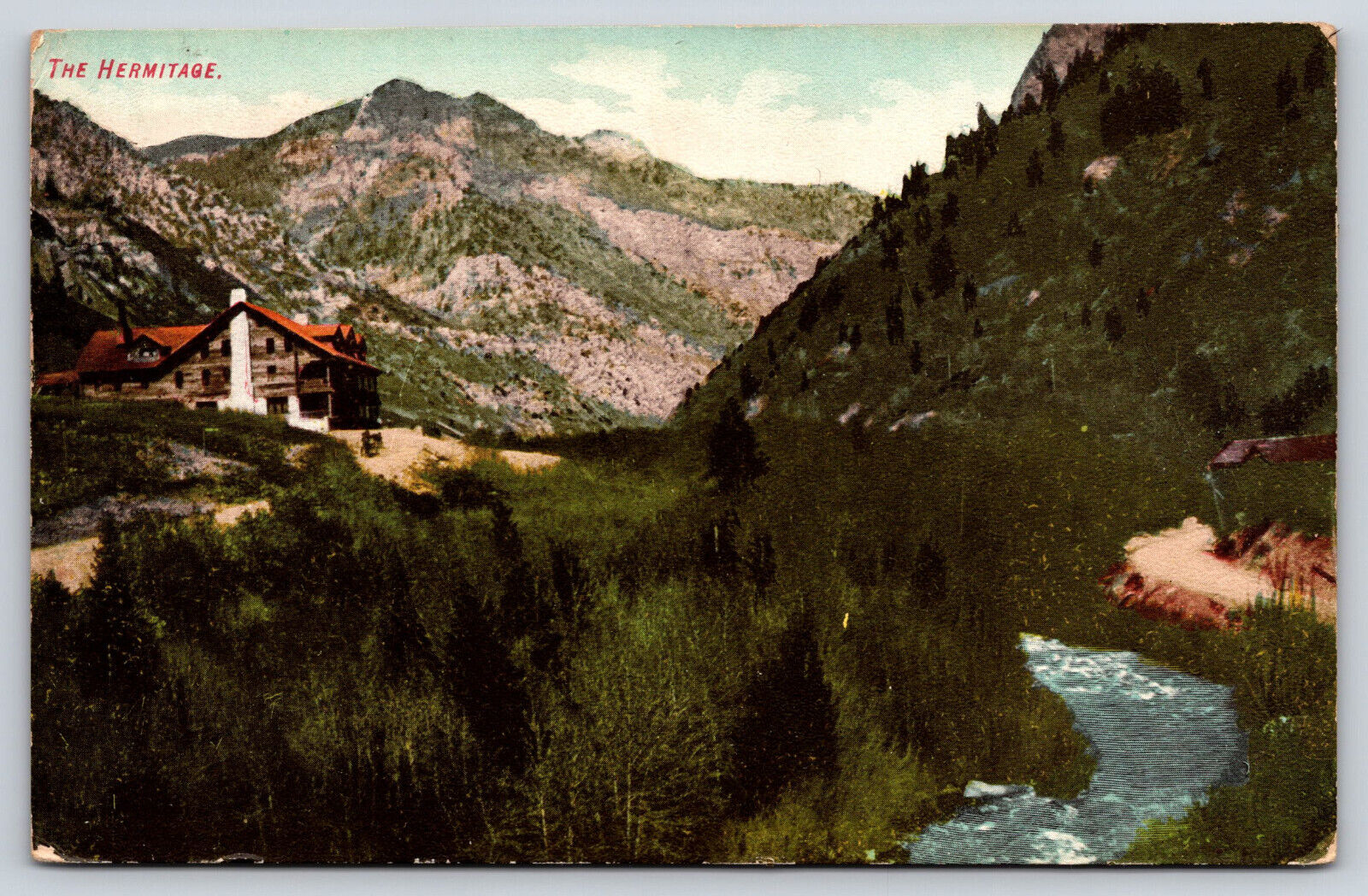 Ogden UT-Utah, Ogden Canyon's The Hermitage Hotel, Landscape, Vintage Postcard