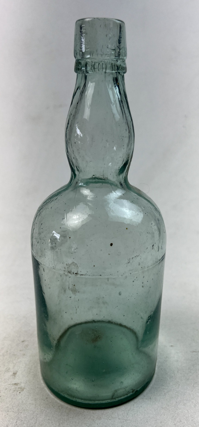 Vintage Green Glass Bottle - 9.5\