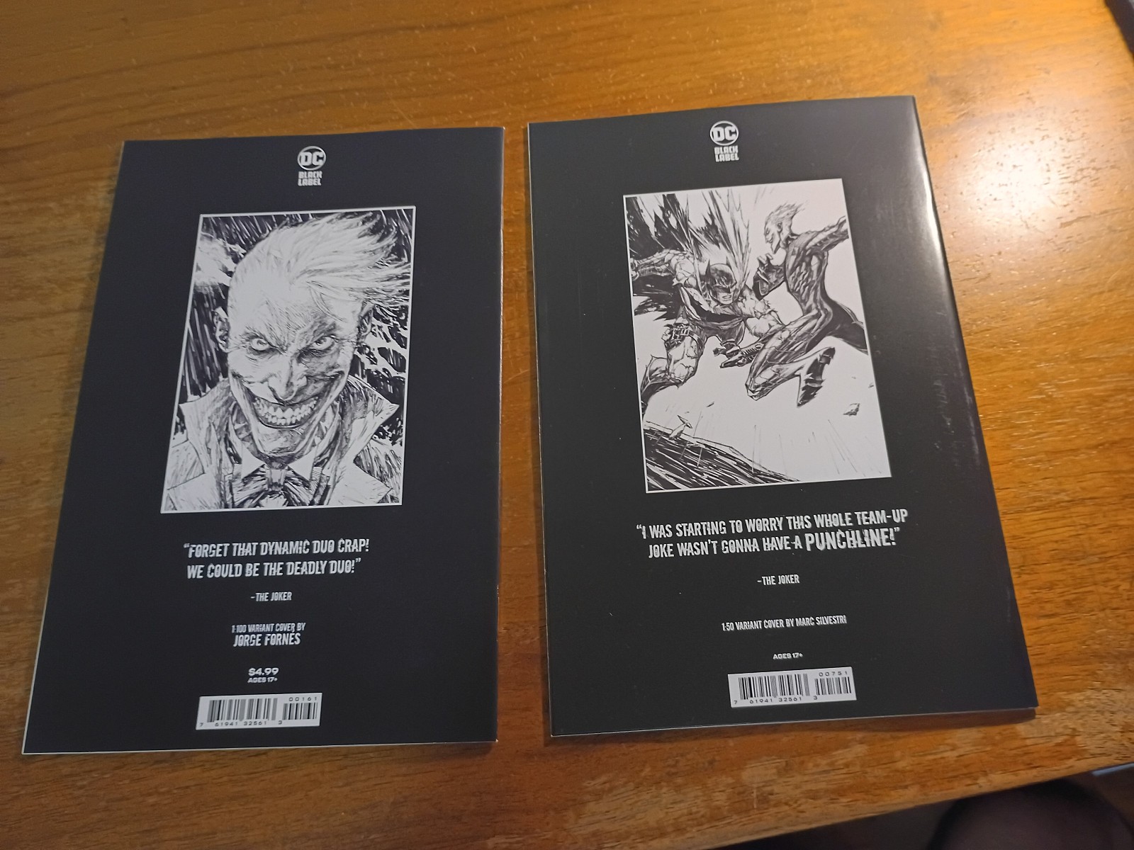 BATMAN & THE JOKER DEADLY DUO # 1  (1:100) & # 7 (1:50)   VARIANT DC COMICS 2023