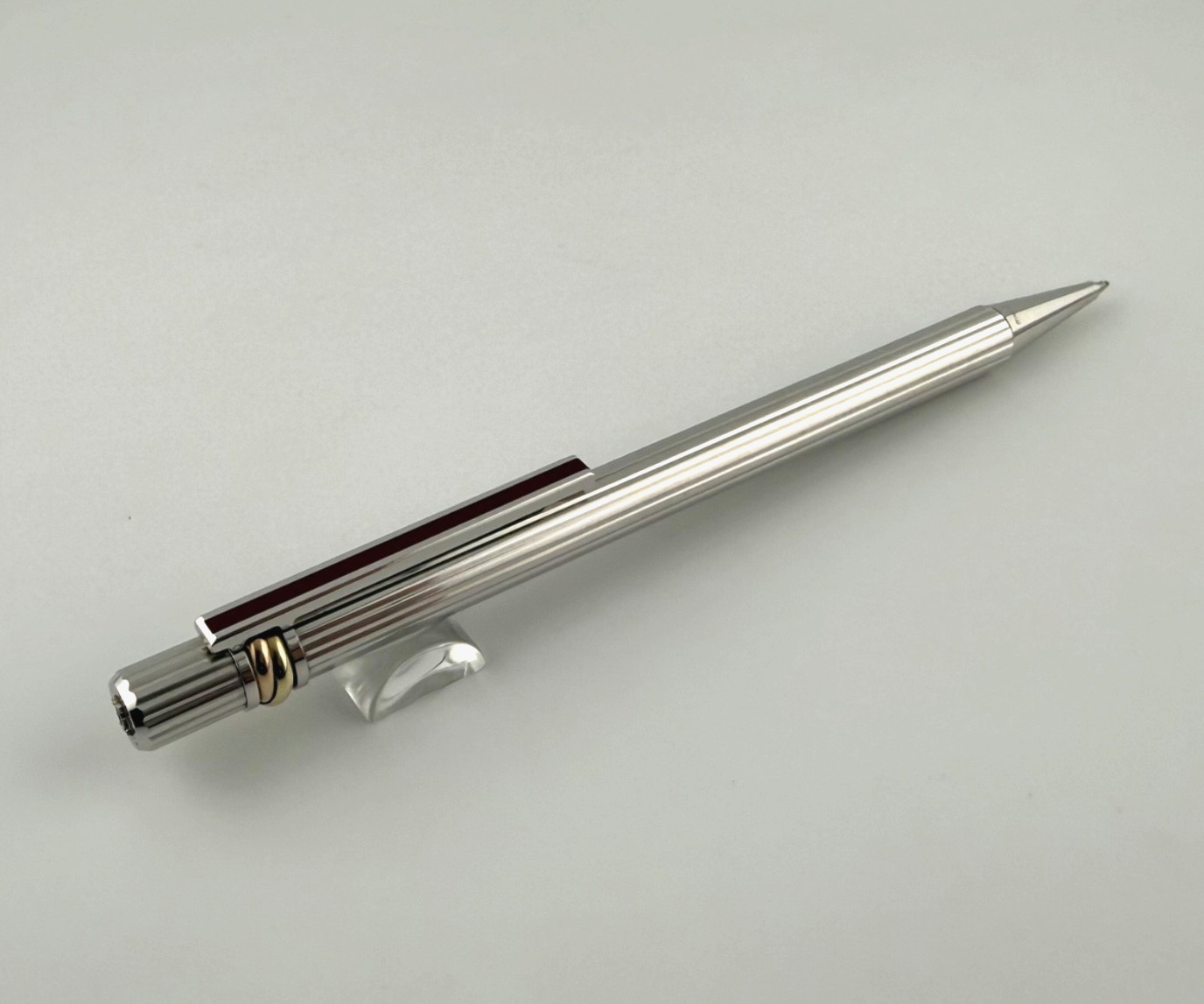 Vintage Must De Cartier Trinity Silver Godron Mechanical Pencil -Excellent