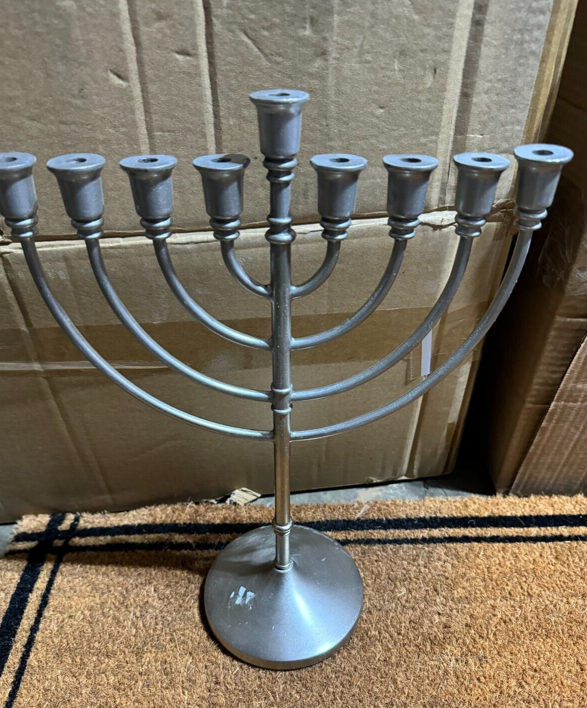 Threshold Metal Classic Hanukkah Menorah Jewish Candle Holder NEW