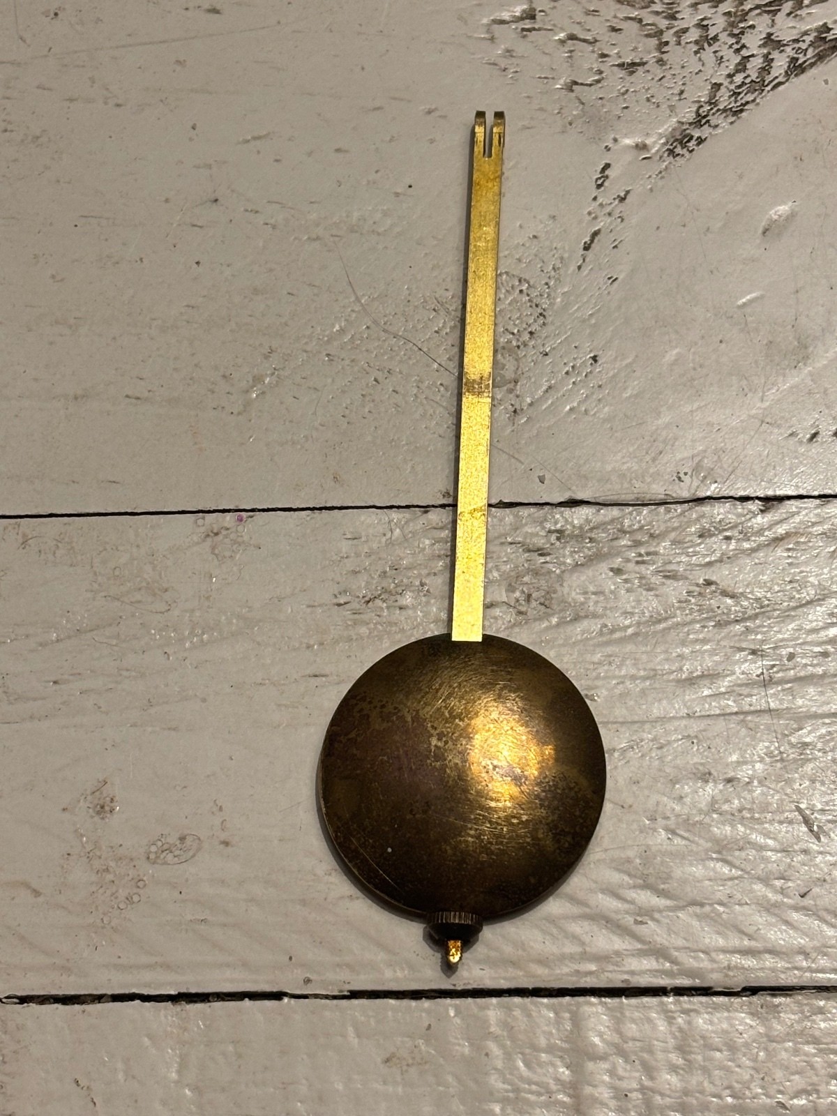 Vintage Brass Clock Pendulum with Adjustable Bob, Approximately 6 Inches Long
