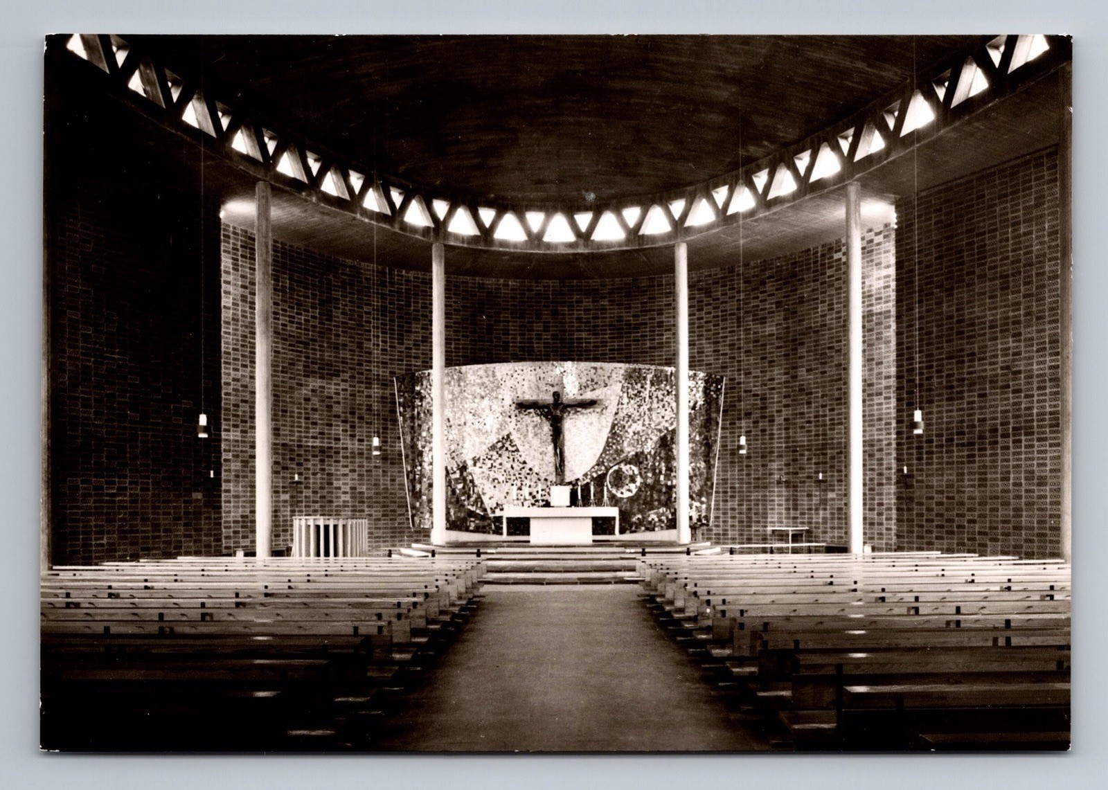 Badenweiler RPPC Pfarrkirche St. Peter Interior Modernist Church c.1950s Germany