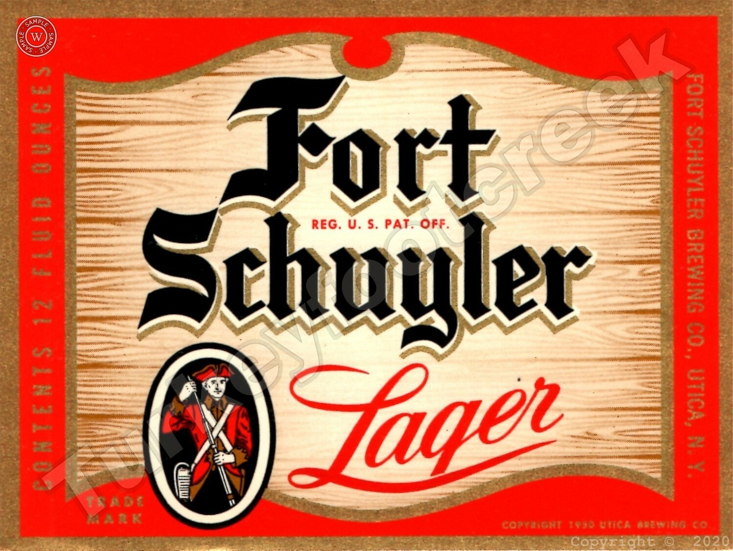 Fort Schuyler Lager Beer Label 9\