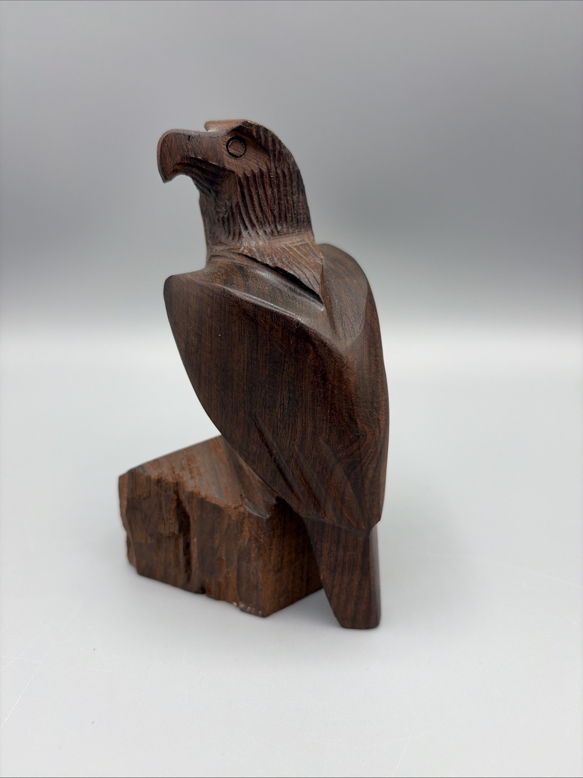 Vintage MCM Hand Carved Ironwood Eagle 5\