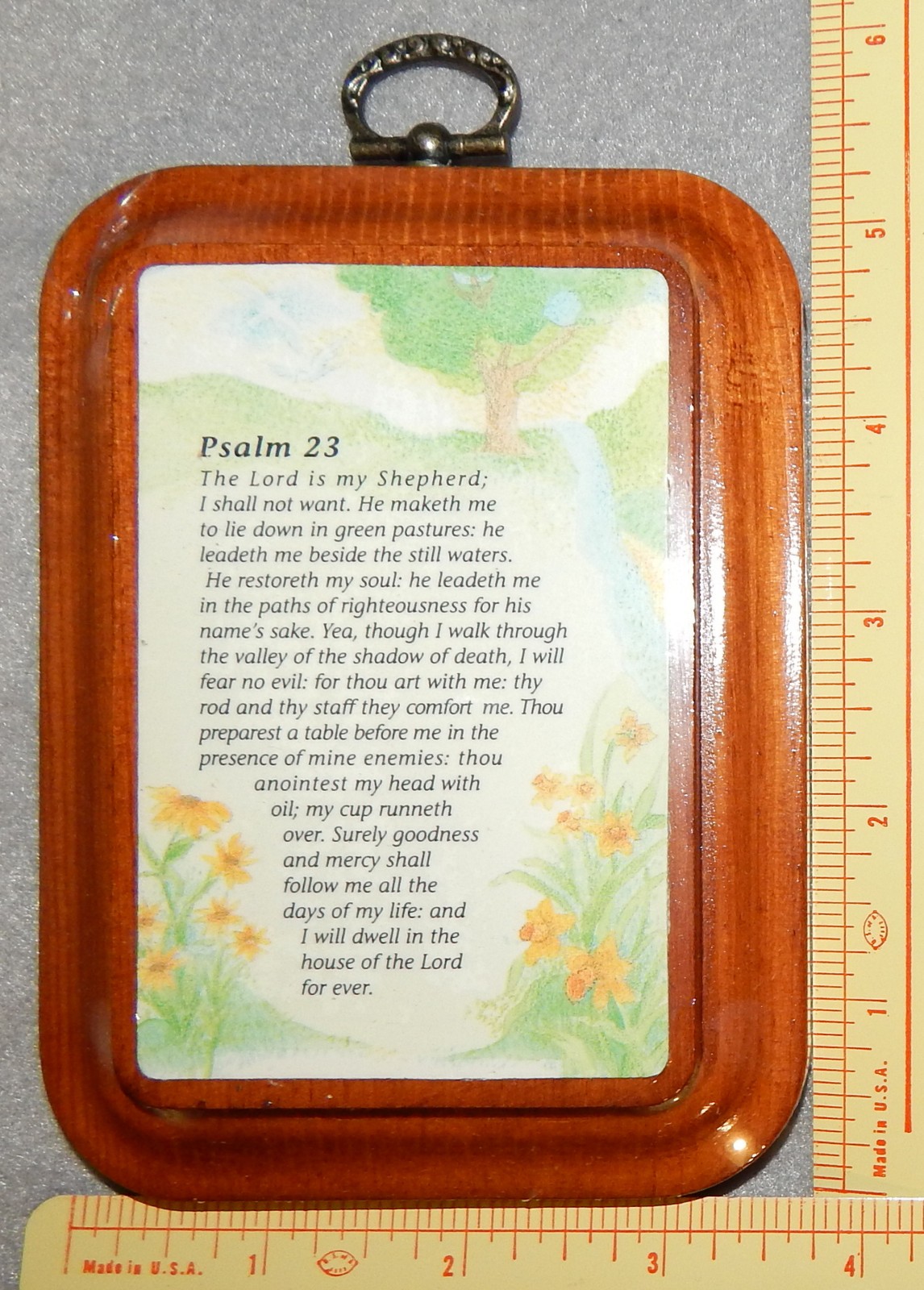 Vintage Psalm 23 - Inspirational on Wood Plaque (about 5\