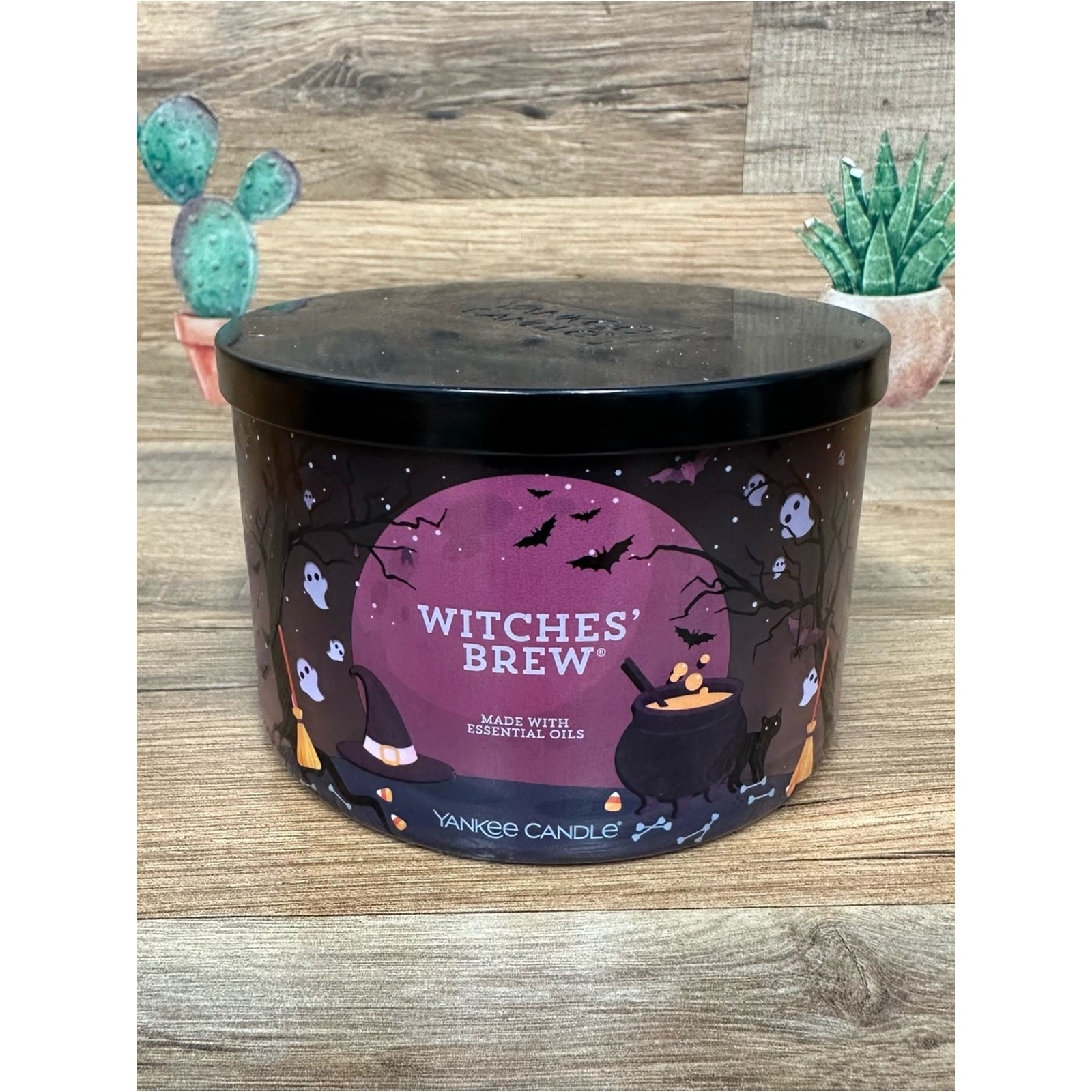 Yankee Candle Witches Brew 3 wick 18oz halloween clove cinnamon vanilla