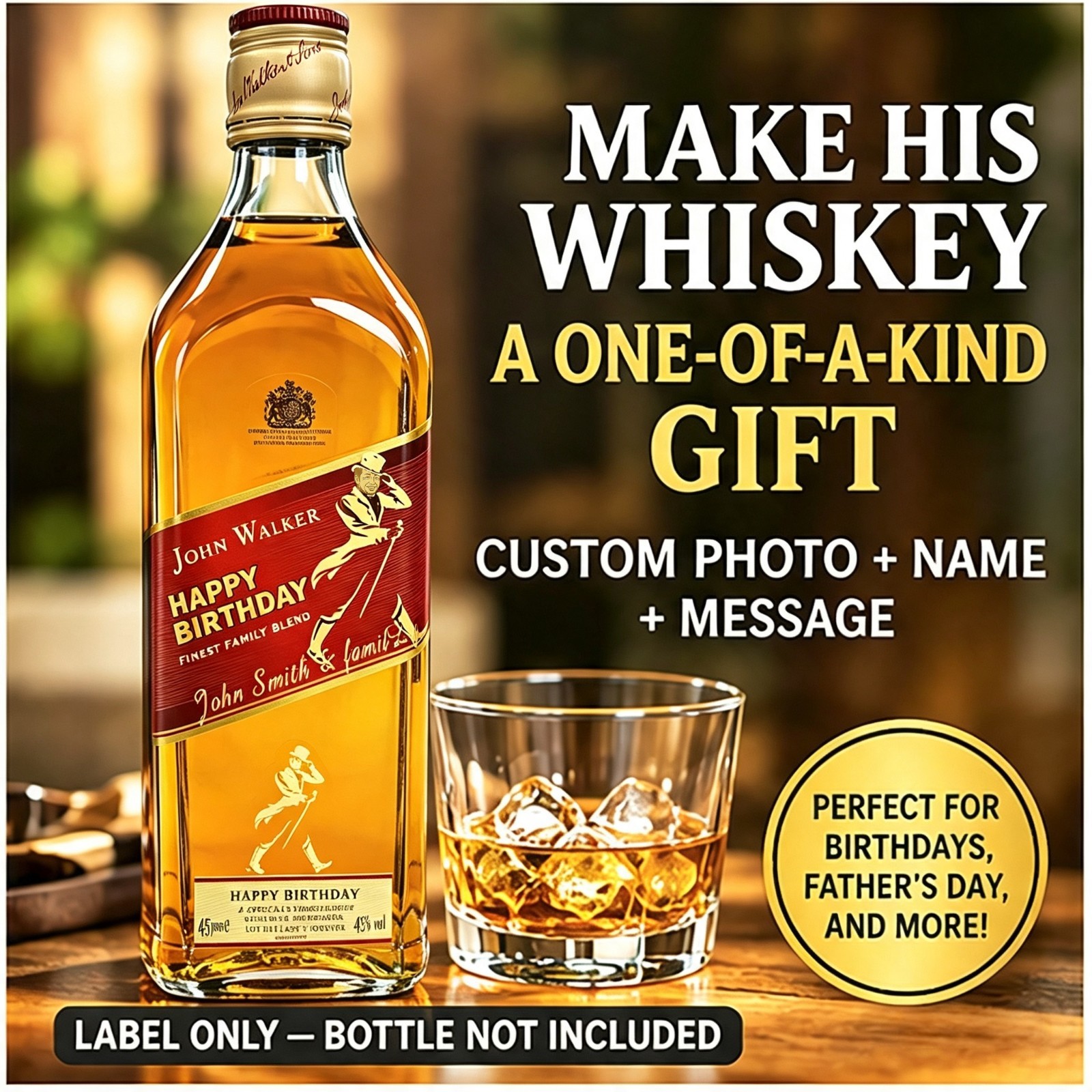 Personalized Johnnie Walker Whiskey Whisky Label Fun Gag Gift for Birthday