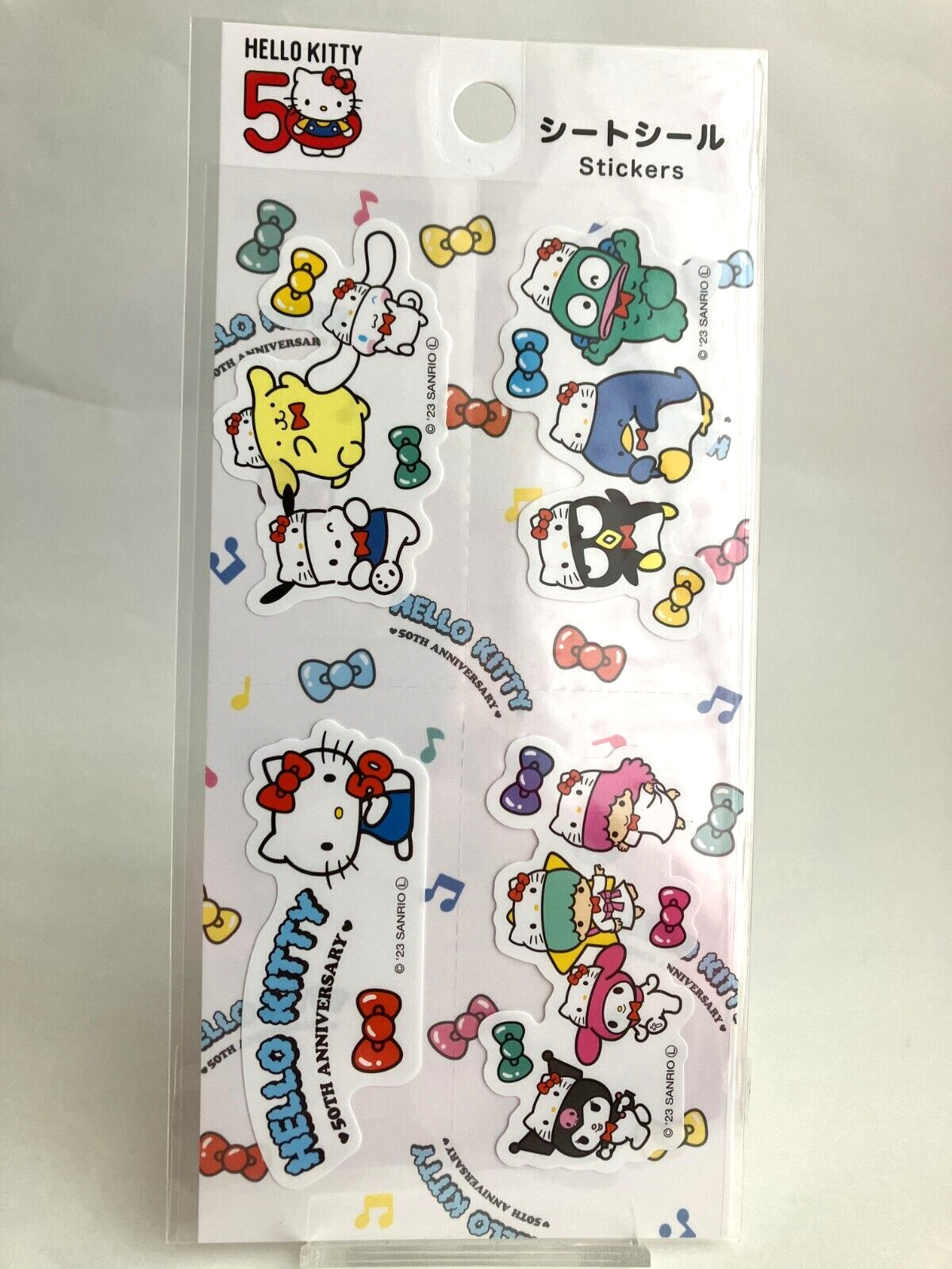 Hello Kitty Stickers Sheet -  50th Anniversary - Japan Limited - Daiso - 38507